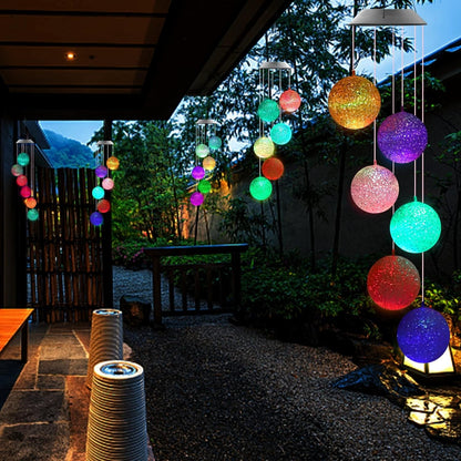 Solar Crystal Ball , Color Changing Solar Powered LED Hanging Light Mobile for Patio Yard Garden Home Outdoor Night Decor, Gifts