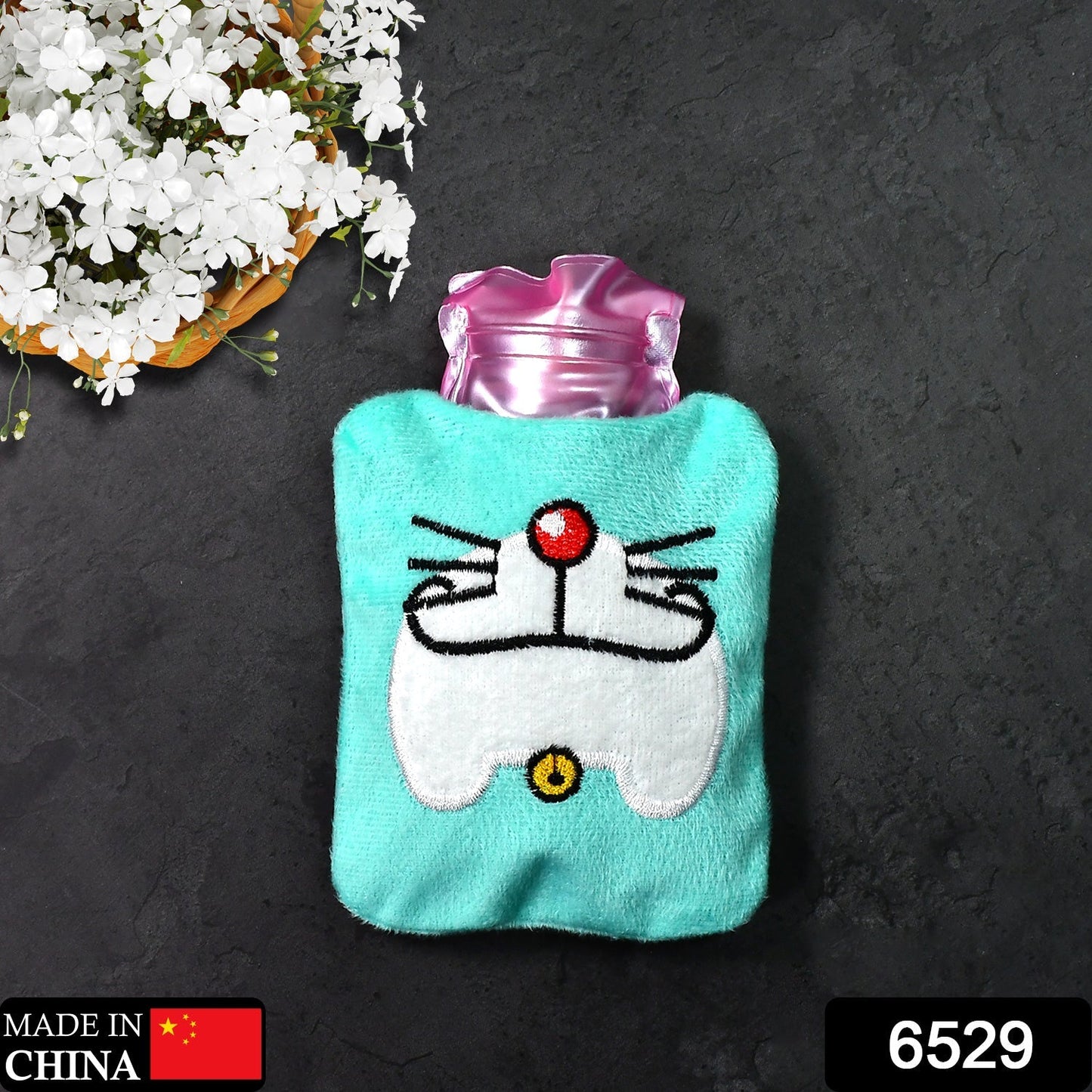 Doremon Cartoon Small Hot Water Bag with Cover for Pain Relief