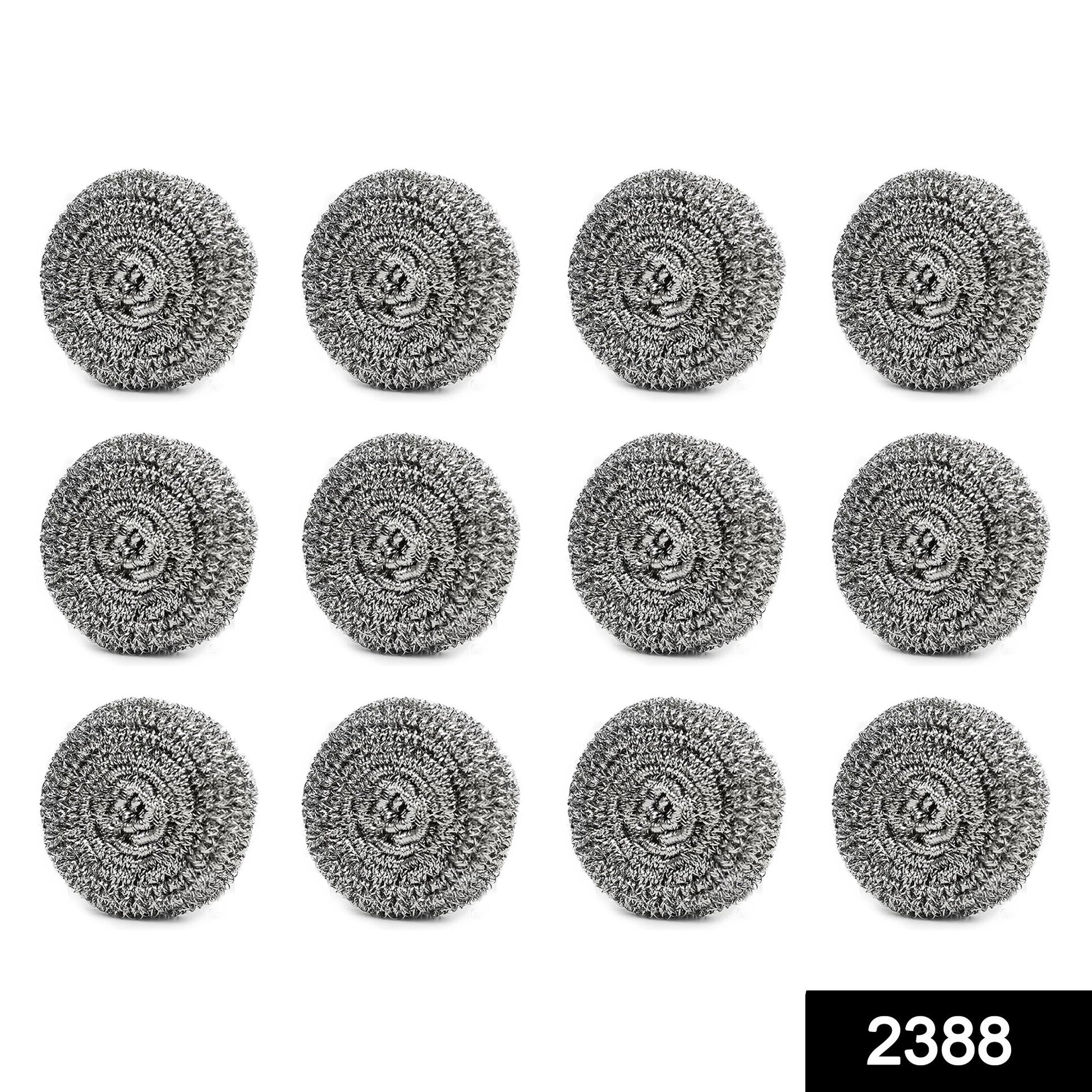 2388 Round Shape Stainless Steel Ball Scrubber (Pack of 12) 