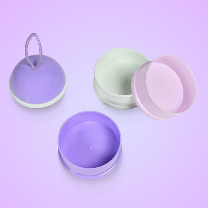 3 Layer Cute Portable Baby Food Milk Powder Storage Box Bottle Container Milk Powder Baby Food Container Bowl. (Purple)