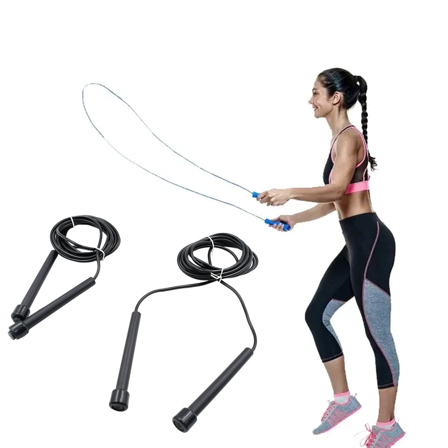 Speed Skipping Rope, Jump Rope With Pvc Handle, Sports Skipping Rope, Jump Rope for Weight Loss, Fitness, Sports, Exercise, Workout, For Men, Women, Boys & Girls 3mtr.