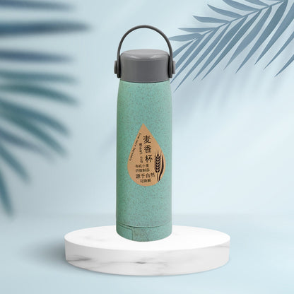 High Portable Water Bottle, Creative Wheat Fragrance Glass Bottle Water with Mobile Phone Holder Wide Mouth Glass Water 380ml (MOQ :- 80 pc)