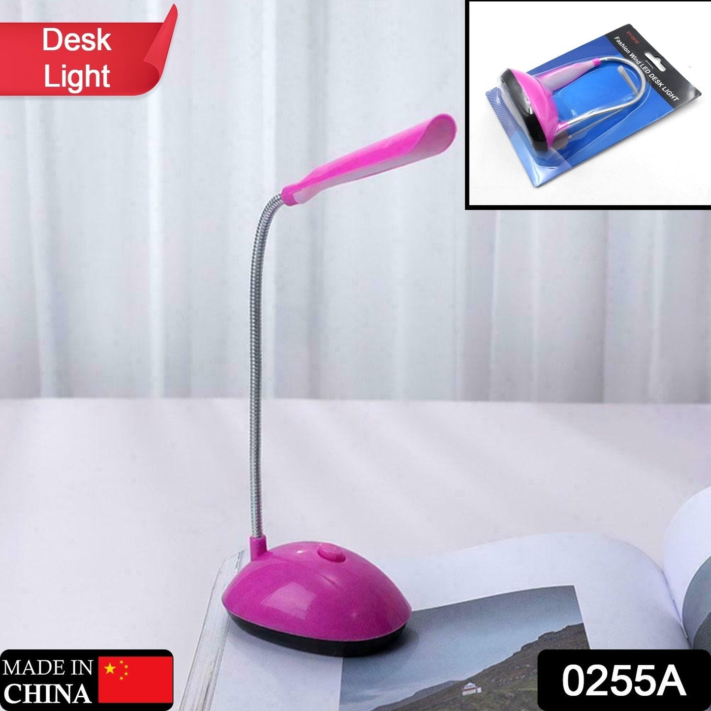 Fashion Wind LED Desk Light, LED Lamps Button Control, Portable Flexible Neck Eye-Caring Table Reading Lights for Reading / Relaxation / Bedtime