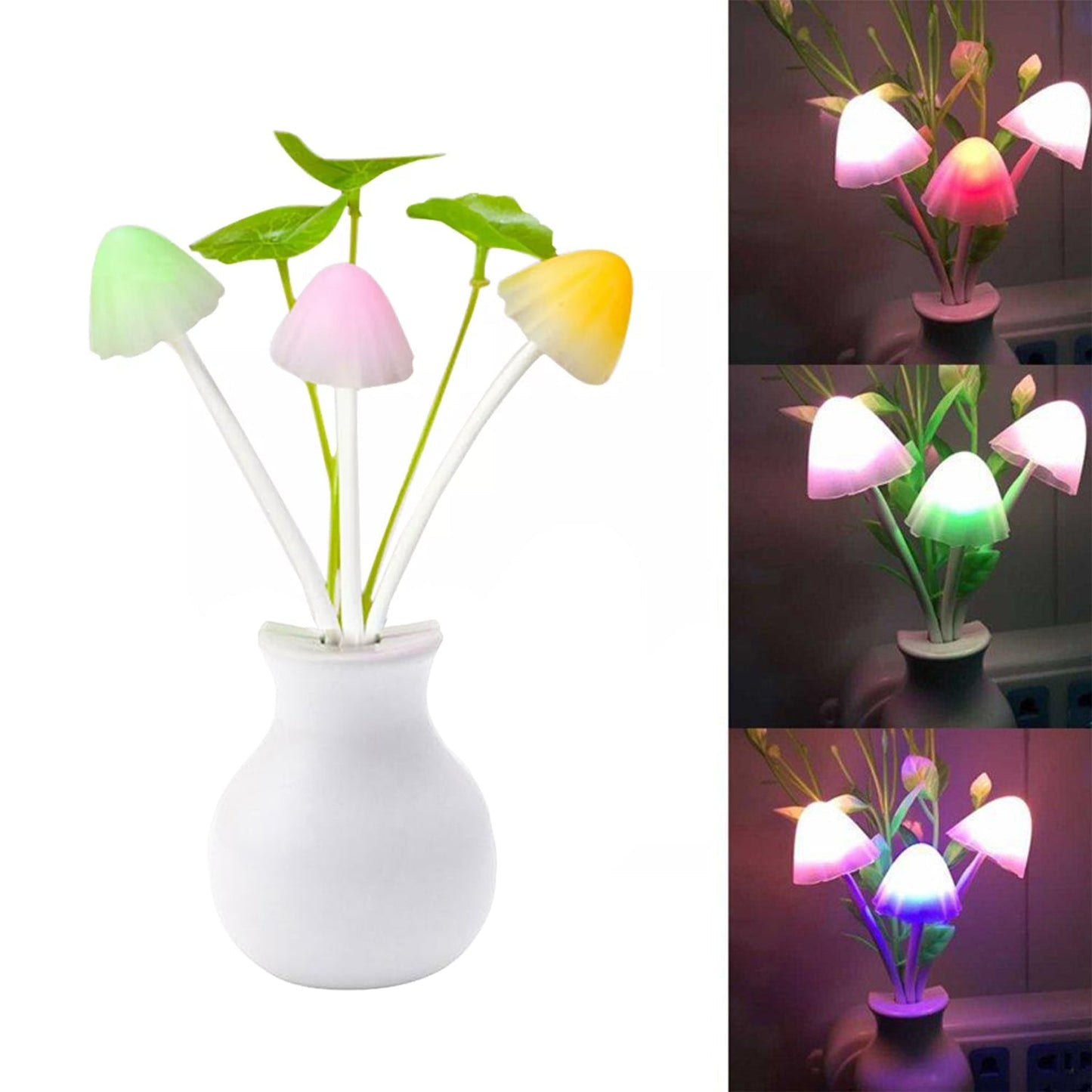 217 LED Dream Night Light, Auto ON/Off Sensor Mushroom Lamp (Multicolor) 