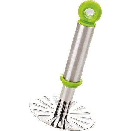 8123 Ganesh Potato/Pav Bhaji Masher with Plastic Handle, Silver & Plastic - Oval Pav Masher, Potato 1-Piece, Smasher Handle, Multicolor 