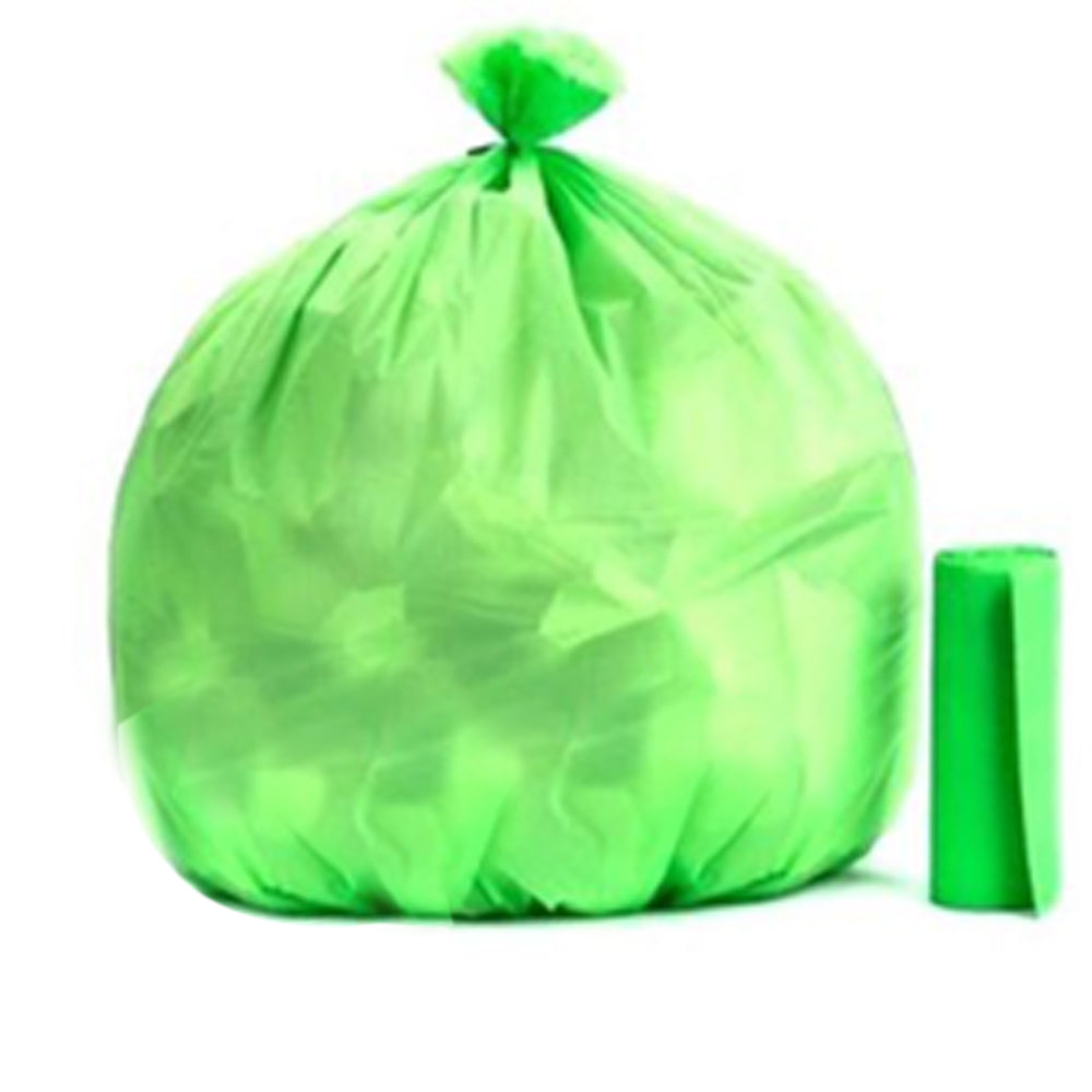 1581 Green Compostable Corn Starch Garbage Bags (17" x 19") 