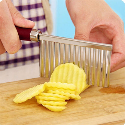 2007_Crinkle Cut Knife Potato Chip Cutter With Wavy Blade French Fry Cutter 