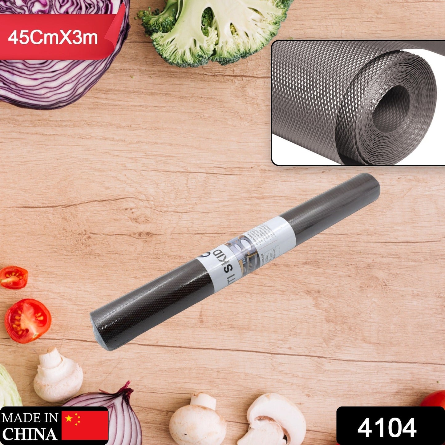 Multipurpose Anti-Slip Mat Liner Roll for Kitchen, Bathroom, Fridge & Shelves (45cmx3m)