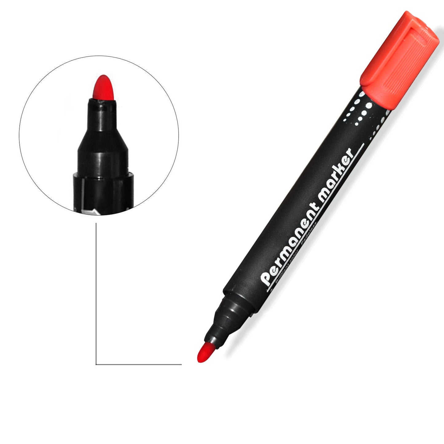 1626 Red Permanent Markers for White Board (Pack Of 12) 