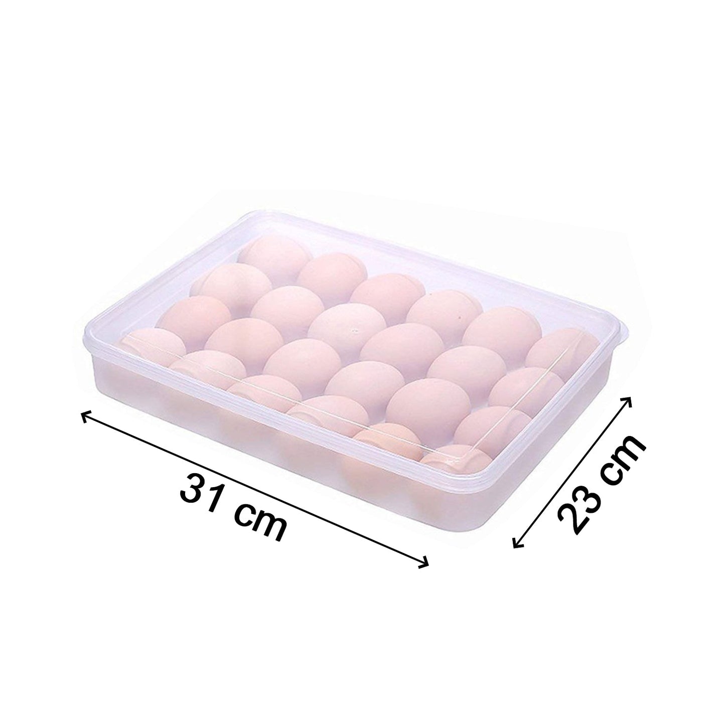 2645 24 Grids Plastic Egg Box Container Holder Tray for Fridge with Lid for 2 Dozen Egg Tray 