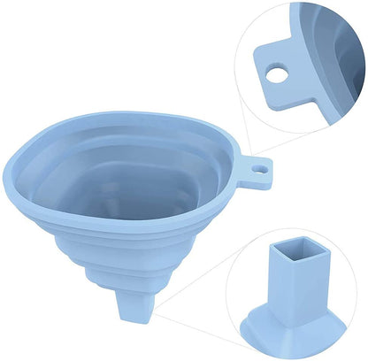 0828 Flexible Silicone Foldable Kitchen Funnel for Liquid/Powder Transfer Hopper Food (Small) 