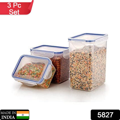 Rectangle Food Storage Containers: Airtight, Leak-Proof Lids (3-Pack, Clear ABS)