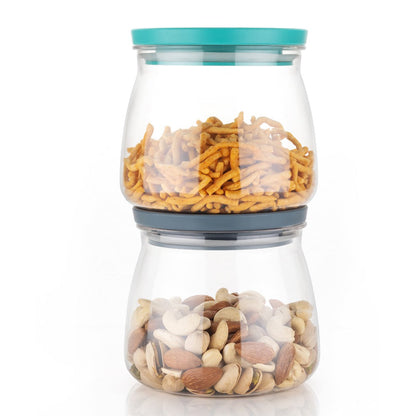 2286 Matka Shaped Jar with Air Tight & Leak Proof Lid (Multicolour) (Set of 6) (900Ml) 