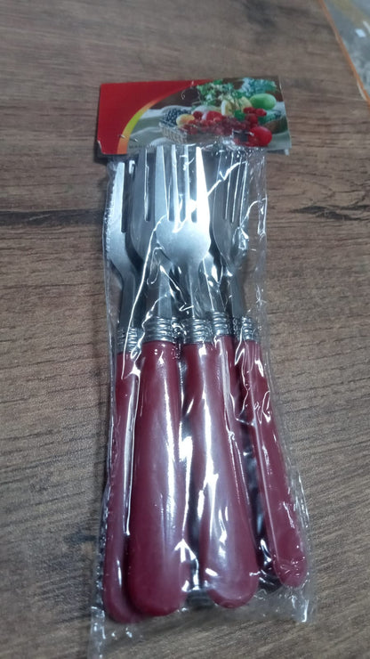 Stainless Steel Forks with Comfortable Grip Dining Fork Set of 6 Pcs