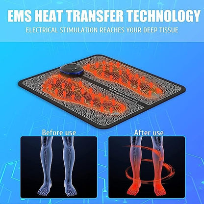 EMS Foot Massager, Electric Feet Massager, Deep Kneading Circulation Foot Booster for Feet and Legs Muscle Stimulator, Folding Portable Electric Massage Machine (Mix Design)