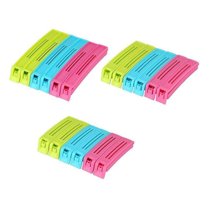 Plastic Snack Bag Clip Sealer Set (18 Pcs, Multicolour)