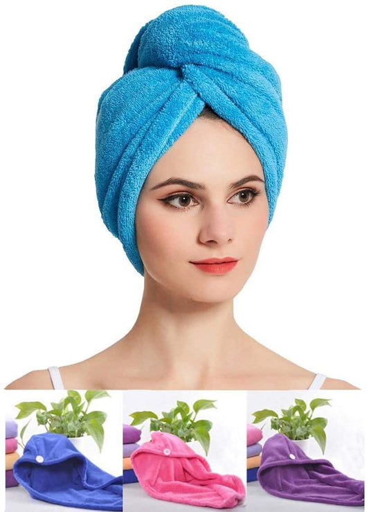 1408 Quick Turban Hair-Drying Absorbent Microfiber Towel/Dry Shower Caps 