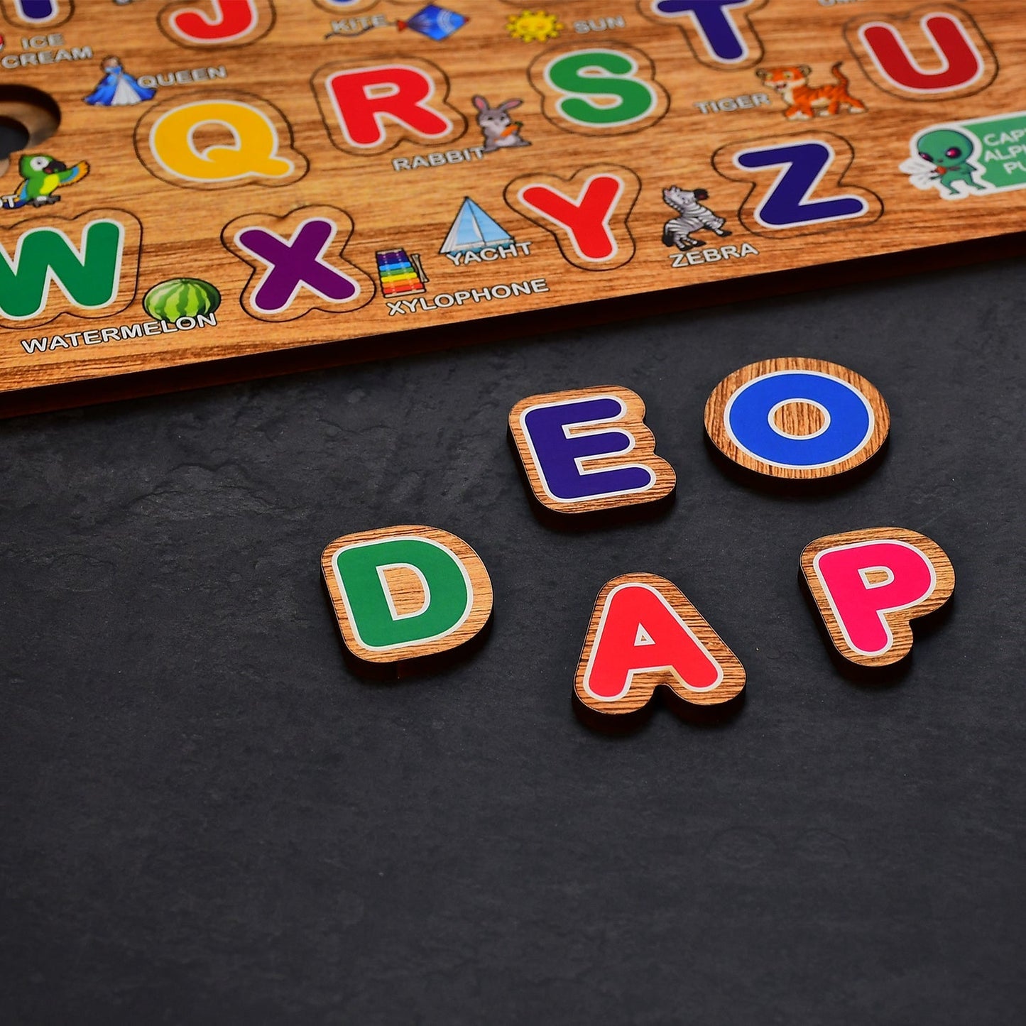 3495 Wooden Capital Alphabets Letters Learning Educational Puzzle Toy for Kids. Amd-