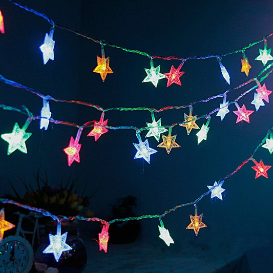 28 LED / Star 3.9 Meter Star Shape Led Light Battery Operated with Flashing Modes for Home Decoration, Kids Room, Waterproof Diwali & Wedding LED Christmas Light Indoor and Outdoor Light ,Festival Decoration (Multicolor Battery Not Included 3.9Mtr)