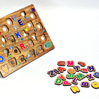 3495 Wooden Capital Alphabets Letters Learning Educational Puzzle Toy for Kids. Amd-