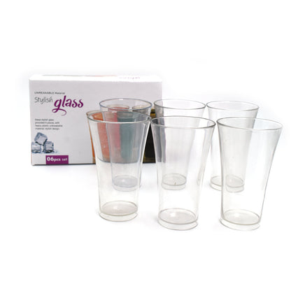 2849 Drinking Glass Juice Glass Water Glass Set of 6 Transparent Glass 