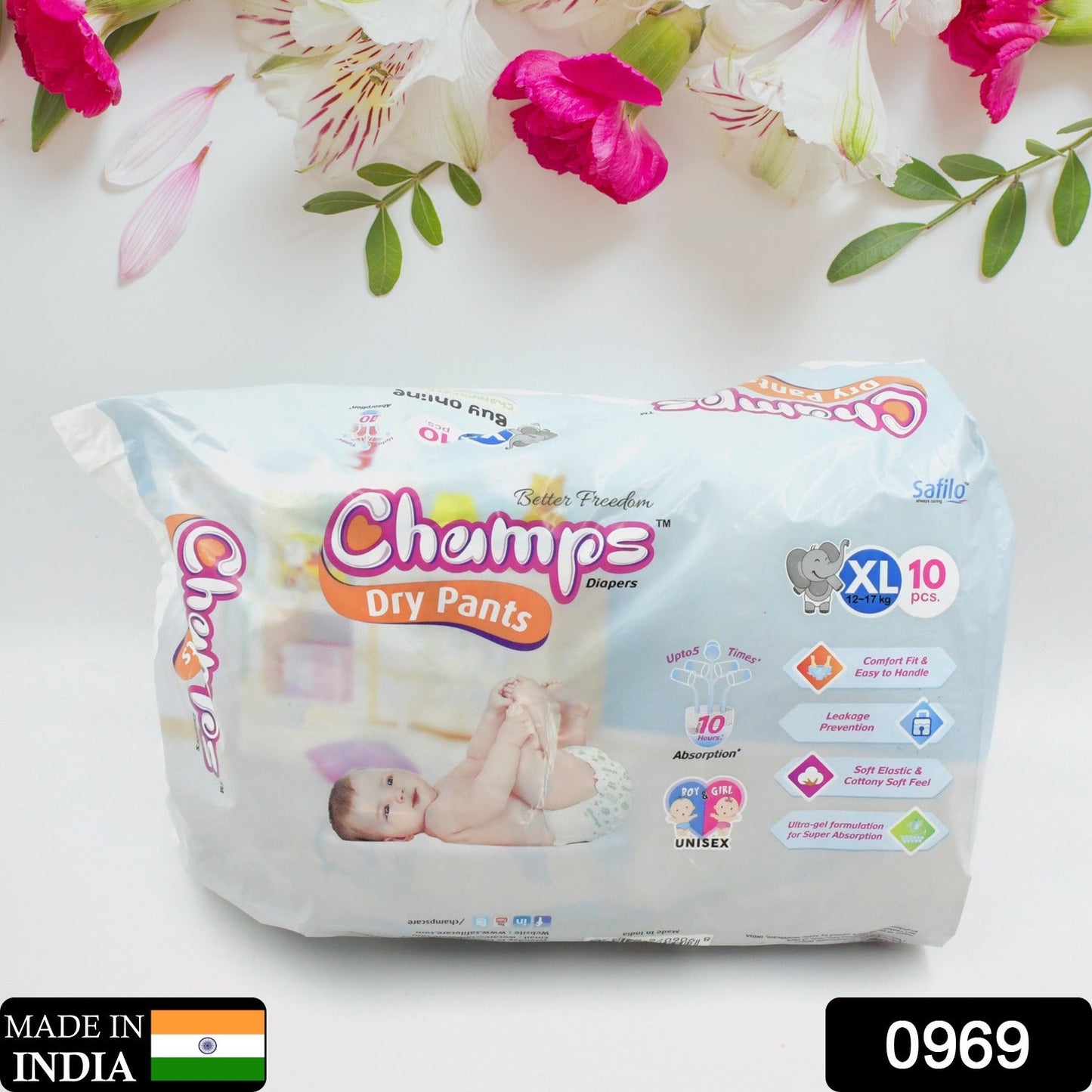 Champs Soft & Dry Baby Diaper Pants (XL, 10 Pcs): Leakproof Comfort