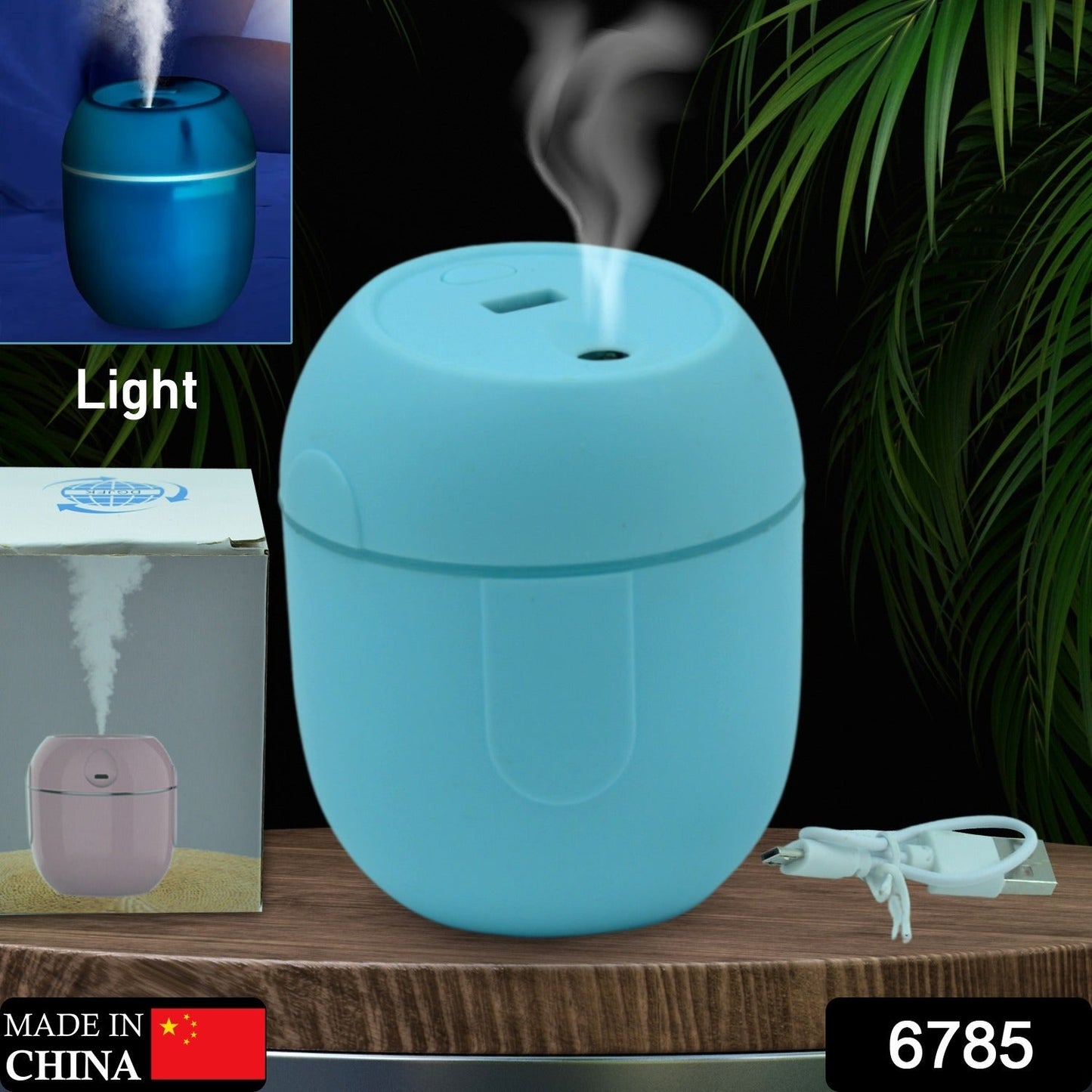 Portable Lighting Mini Humidifier, USB Personal Desktop Air Humidifier for Baby Bedroom Travel Office Home with Light, Cool Mist Humidifier, Essential Oil Diffusers, Cool Mist Humidifiers (250 ML)