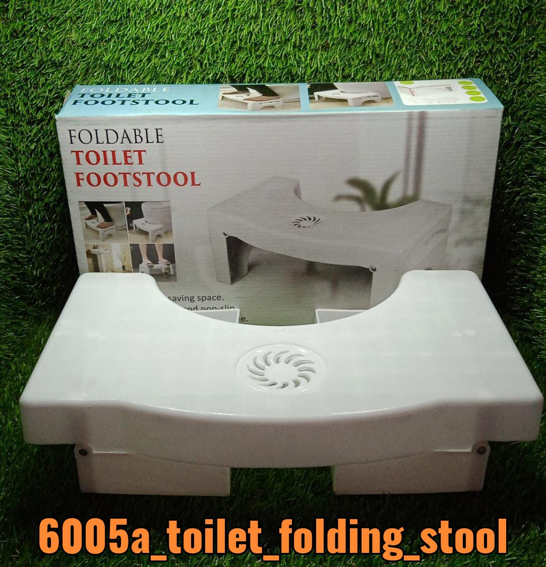 Plastic Non-Slip Folding Toilet Squat Stool - White Color