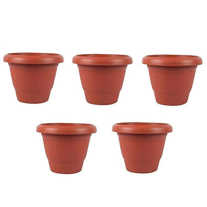 0822 Garden Heavy Plastic Planter Pot/Gamla  (Brown, Pack of 1) 