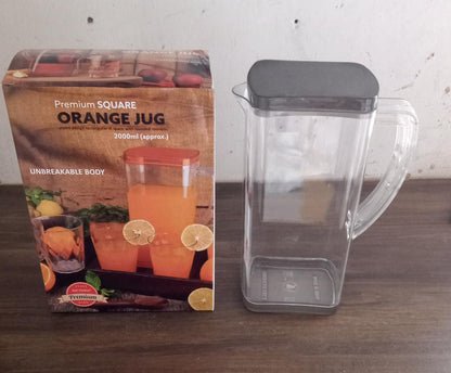 2000Ml Square Jug For Carrying Water And Types Of Juices And Beverages And All.