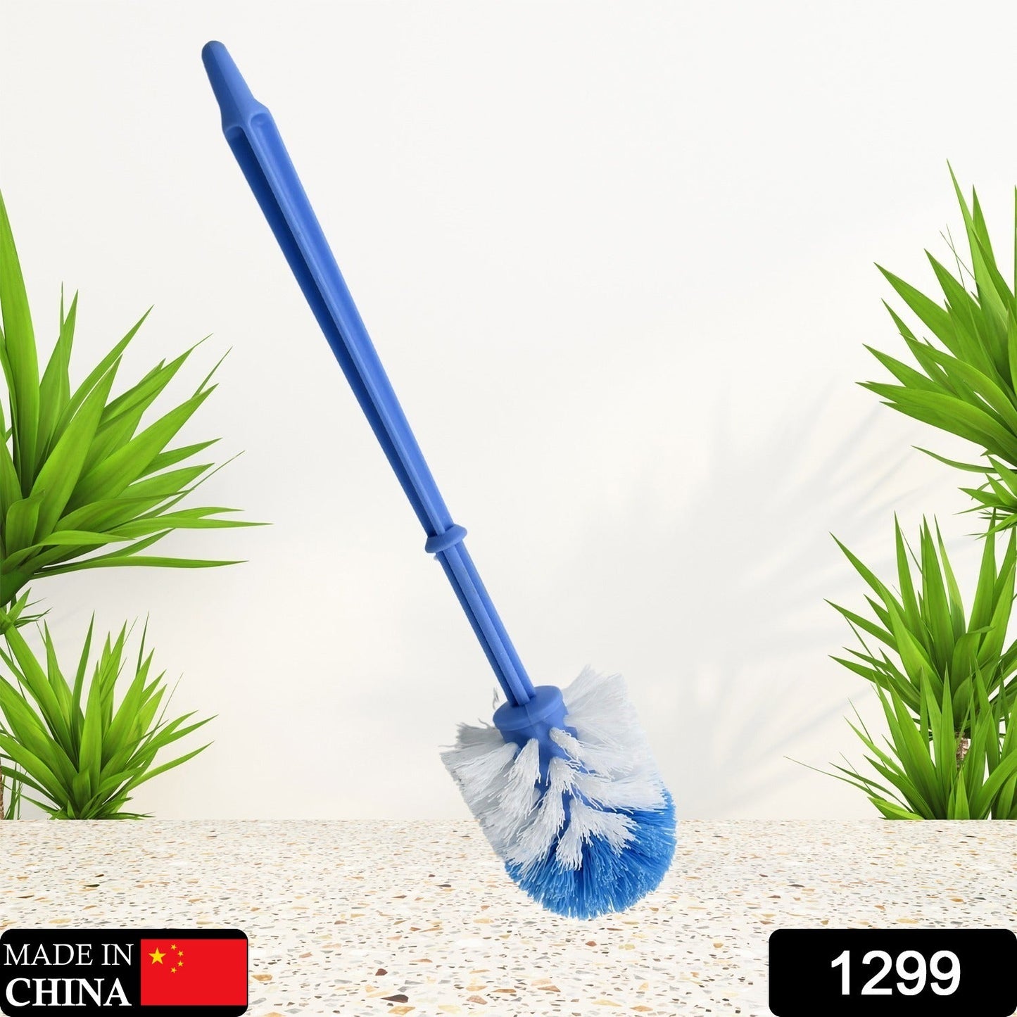 Plastic Round Toilet Cleaner Brush Plastic Bathroom Cleaner - Round Hockey Stick Shape Toilet Brush