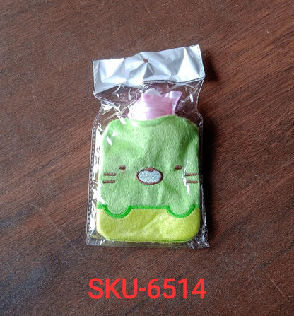 6514 Green Kitty small Hot Water Bag with Cover for Pain Relief, Neck, Shoulder Pain and Hand, Feet Warmer, Menstrual Cramps. 