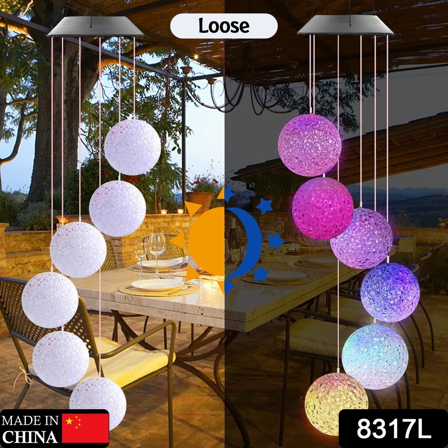 Solar Crystal Ball , Color Changing Solar Powered LED Hanging Light Mobile for Patio Yard Garden Home Outdoor Night Decor, Gifts