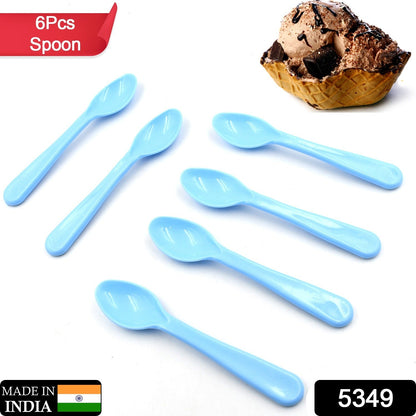 Food Plastic Spoon Set, Plastic Table Spoon Set Plastic Tea Spoon, Coffee with ABS Plastic, Heat-Resistant Spoon (6 Pc Set )