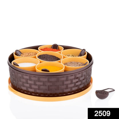 2509 Round Plastic Masala Spice Box 