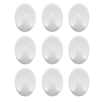 1544 Self Adhesive Plastic Wall Hook Set for Home Kitchen and Other Places (Pack of 9) 