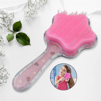 12572 Cartoon Hair Brush Massage Shower Comb Blur Wet Salon Hair Brushes Hair Styling Tools, Glitter Comb, Soft & Smooth Brush, Mermaid Brush For Kids Return Gifts For Kids (1 Pc )