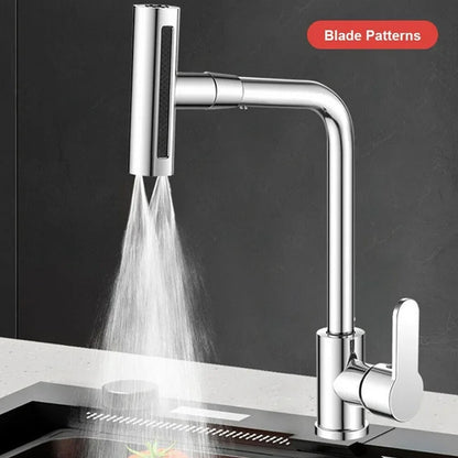 7575 Multifunction Shower Waterfall Kitchen Faucet, 360° Rotation Waterfall Kitchen Faucet, Touch Kitchen Faucet, Faucet Extender for Kitchen Sink, Swivel Waterfall Kitchen Faucet for Washing Vegetable Fruit (4 In 1 )