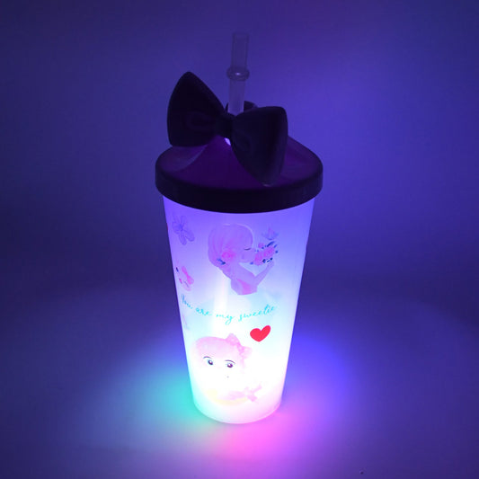 0290 LED Light Unicorn Water Bottle/Tumbler/ Mug with Straw & Lid for Kids Glitter Sipper with Toy Drinking Cups for Boys and Girls School/Tuition/Gym/ Picnic, Kids and Adults, Birthday Return Gifts