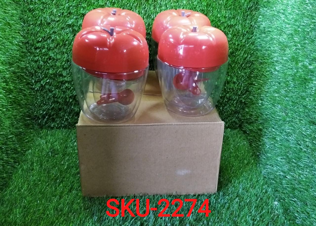 2274 Air Tight Apple Shape Storage Container - 500 ml, 800 ml and 1500 ml (4 Pcs Each Size, 12 Pcs) 