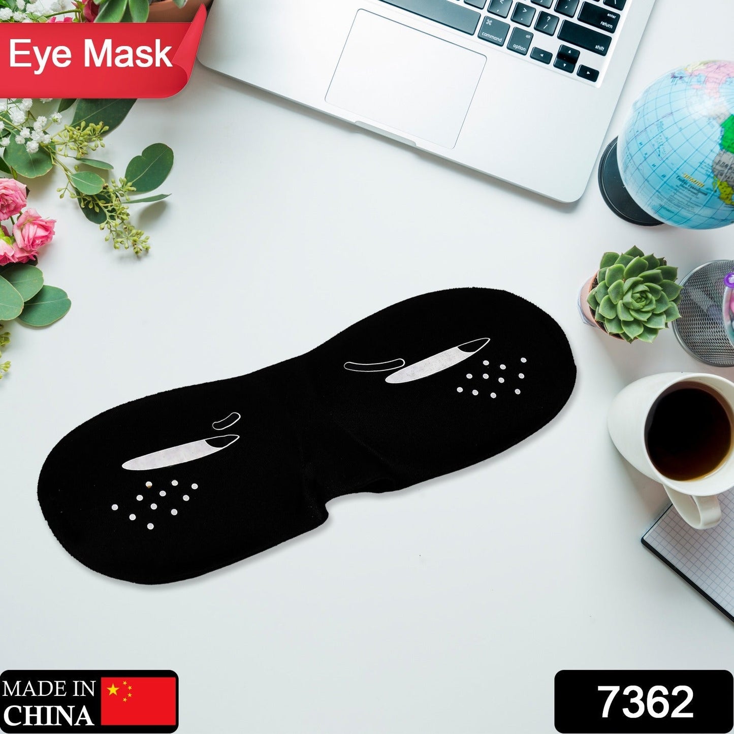 7362 SUPER SOFT SLEEPING MASK BLIND FOLD FOR COMFORTABLE SLEEP TRAVELLING SLEEP MASK HEAVY COMFORTABLE MATERIAL EYE MASK ( 1pc ) 