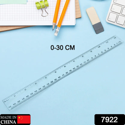 7922 TRANSPARENT RULER, PLASTIC RULERS, FOR SCHOOL CLASSROOM, HOME, OR OFFICE (30 Cm )