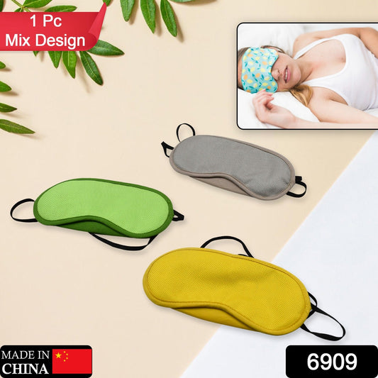 6909  SLEEPING MASK LIGHTWEIGHT COTTON FABRIC BLINDFOLD SOFT EYE MASK SUPER NEW PREMIUM EYE MASK (1 PC)