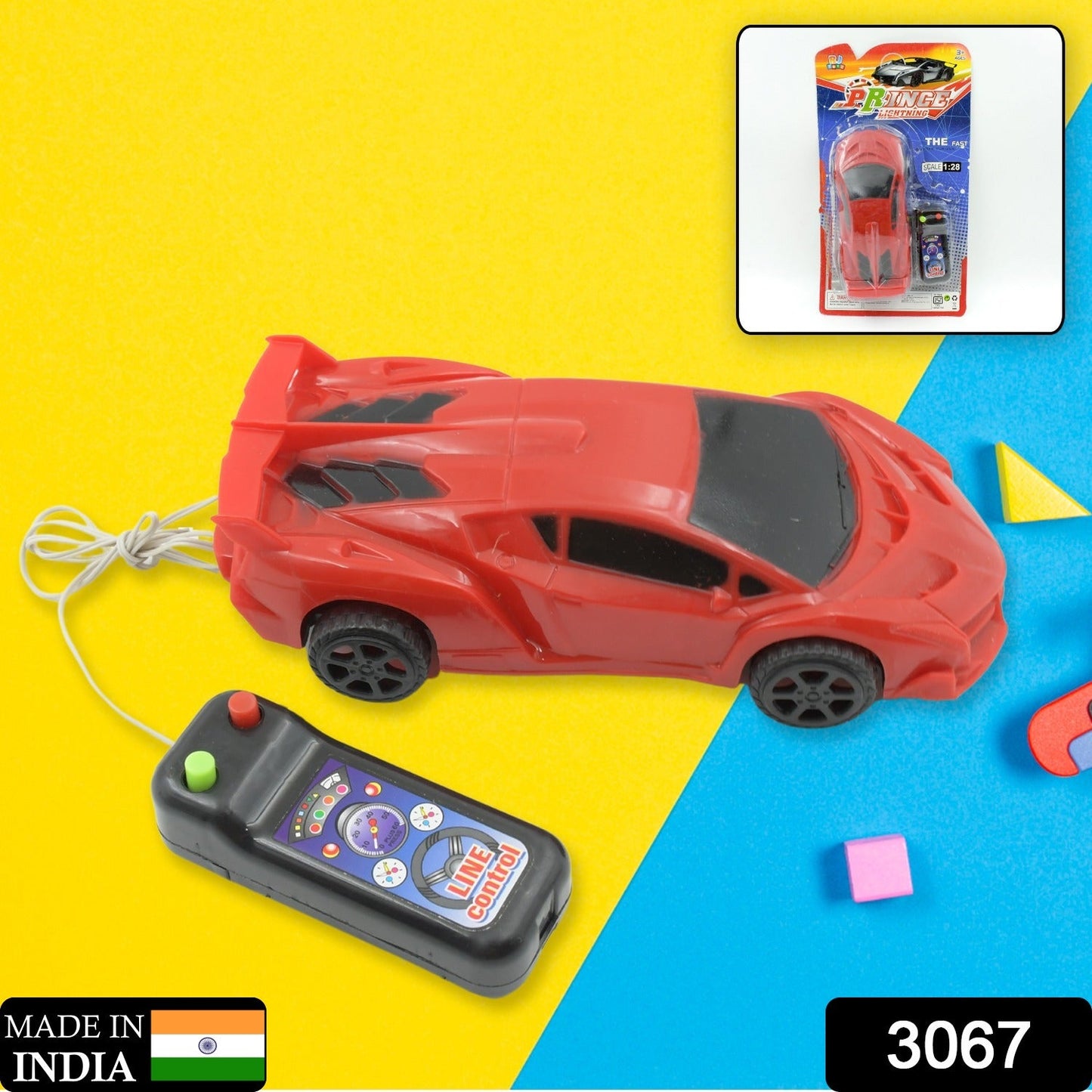 3067 Plastic Remote control wired sports car for kids, for Play for Children ( Battery Not Included / 1 Pc )