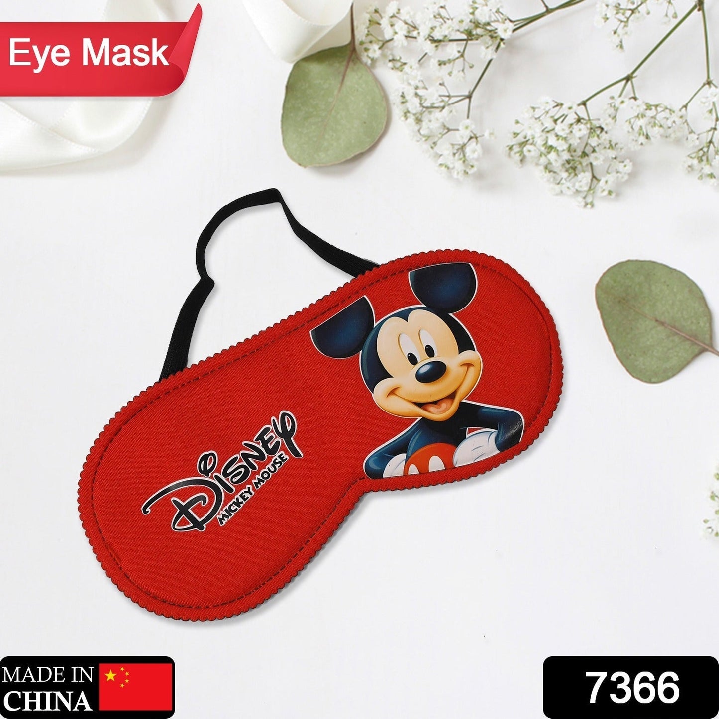 7366 MICKEY MOUSE SLEEPING MASK LIGHTWEIGHT COTTON FABRIC BLINDFOLD SOFT EYE MASK SUPER NEW PREMIUM EYE MASK (1 PC) 