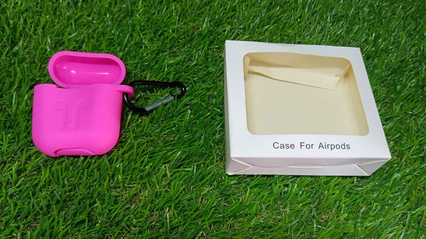 6473 Silicone Shockproof Protection Wireless Headphones Carrying Box Cover with Metal Keychain 