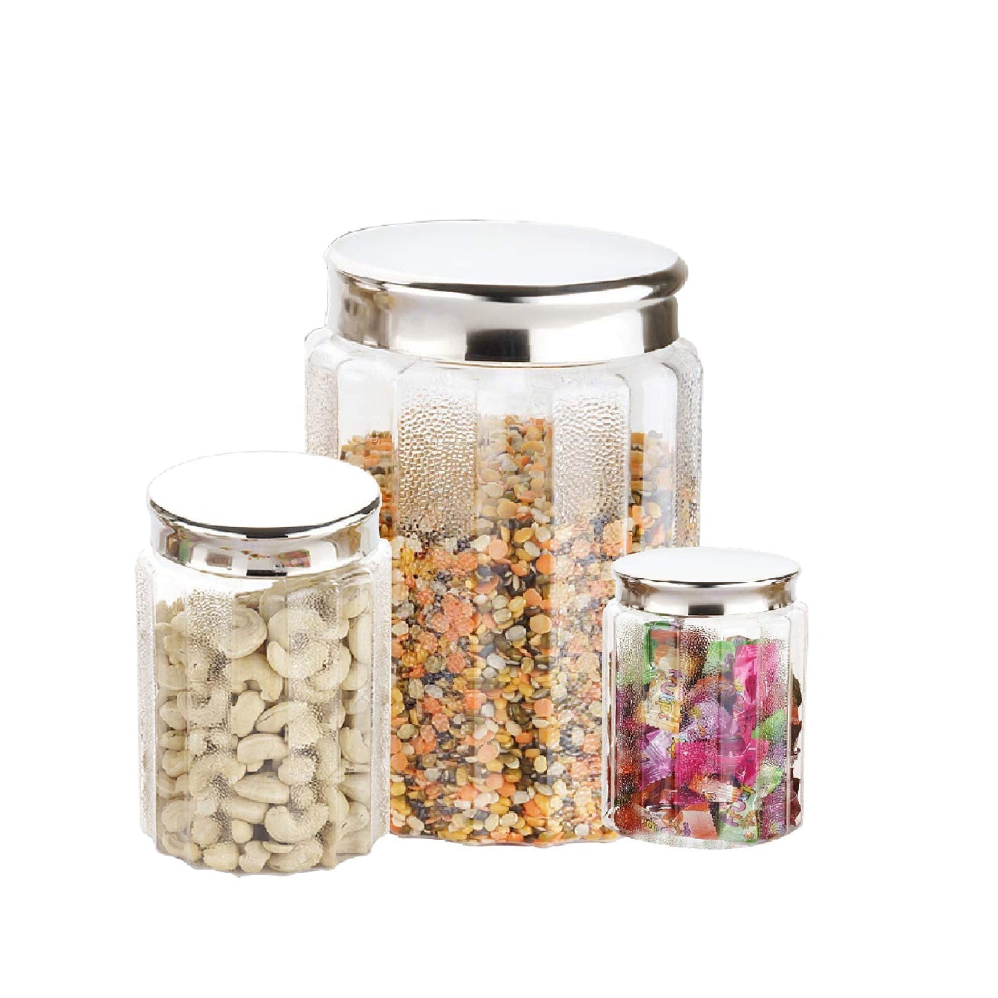 2456 jar Container Coming with Metal Air Tight and Rust Proof Cap (Set of 3) 