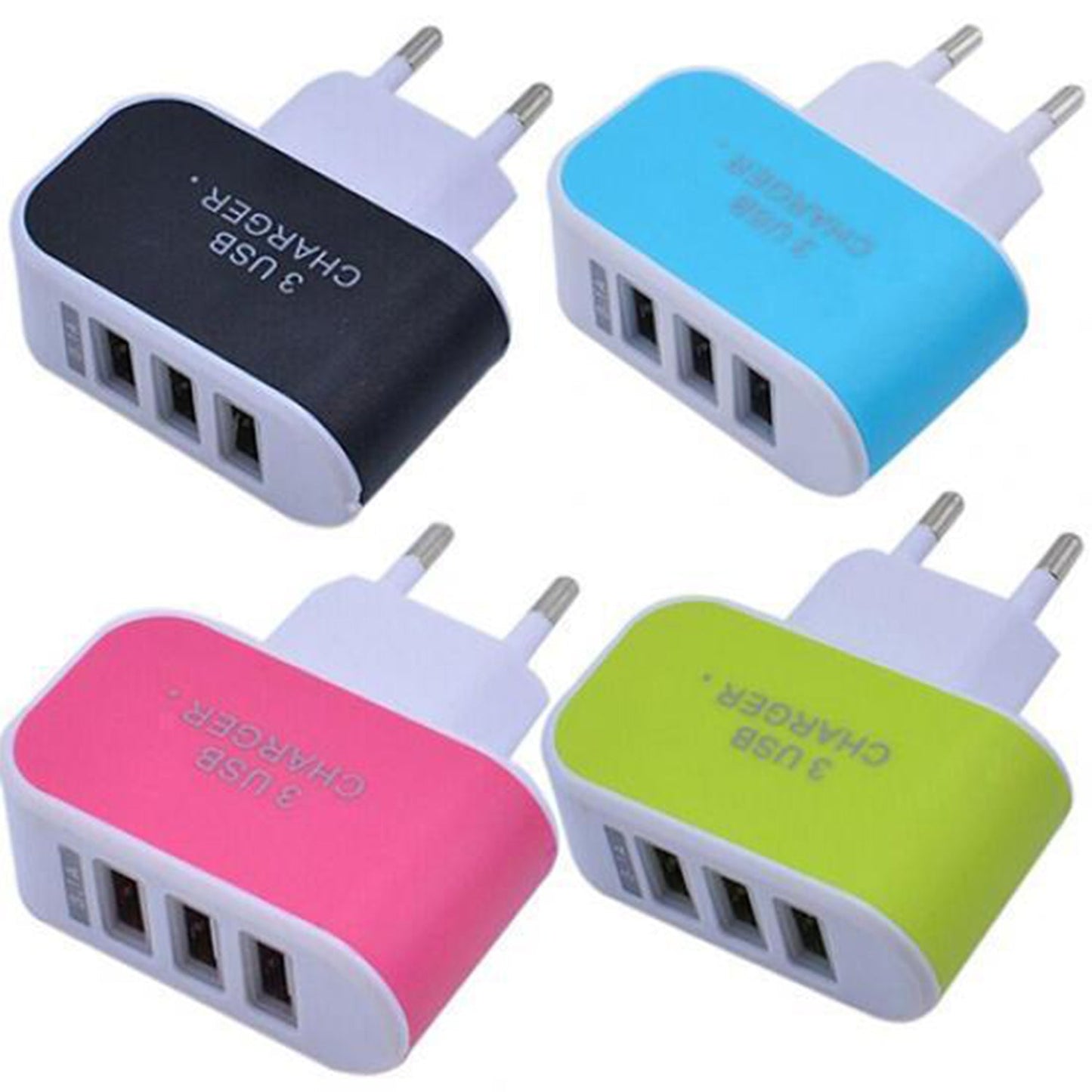 1705 Triple USB 3 Port Wall AC Adapter Charger for Mobile Phone (1Pc Only) 