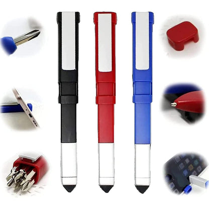 7470 Pen-Shaped Phone Holder with Screwdriver Sets, Multi-Function Pen 4 in 1 Tech Tool Pen, Portable Phone Tools with Capacitive Stylus Ball Point Pen Mobile