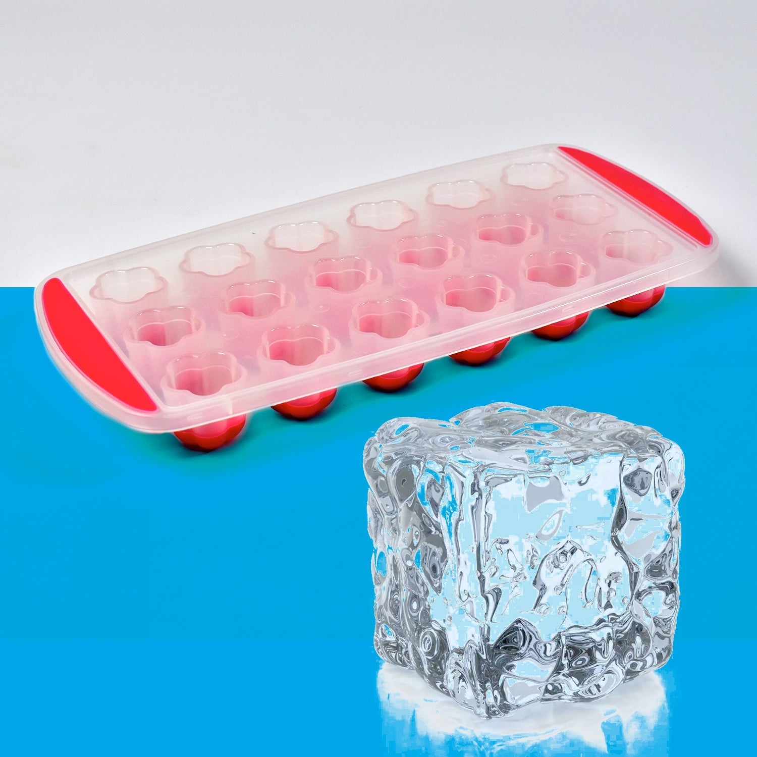 7165 Ice Mould Flower Shape 18 Cavity Mould ice Tray Sphere ice Flower Mould Small ice Flower Tray Mini ice Cube Tray 